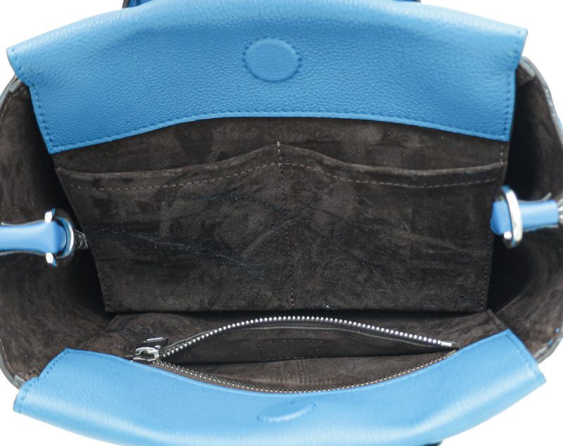 Louis Vuitton Blue Lagoon Monogram Vernis Alma BB Bag W/ V Illustre Key Holder Bag Charm - Image 9