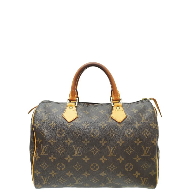Louis Vuitton Brown Monogram Speedy 30 Bag W/ R.C Initials