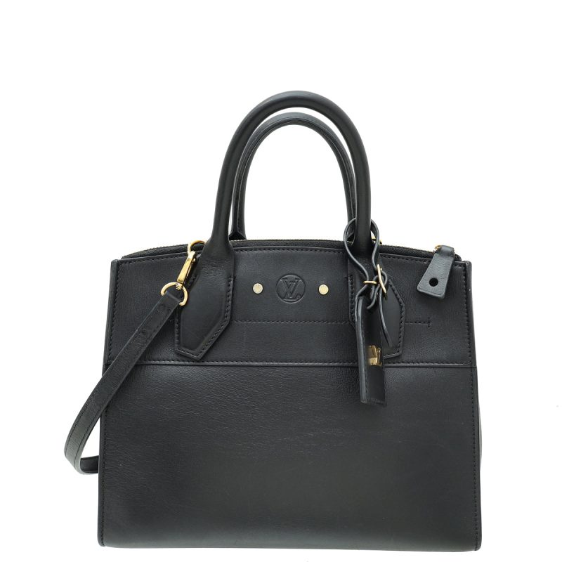 Louis Vuitton Black City Steamer Smooth Calfskin & Epi Leather Handbag - Image 2
