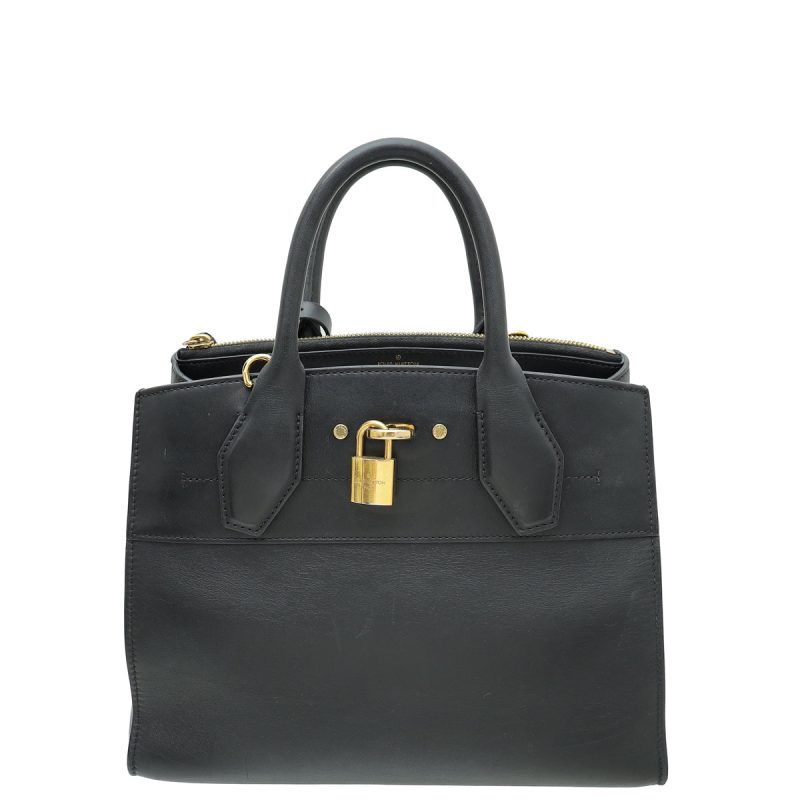 Louis Vuitton Black City Steamer Smooth Calfskin & Epi Leather Handbag - Image 4
