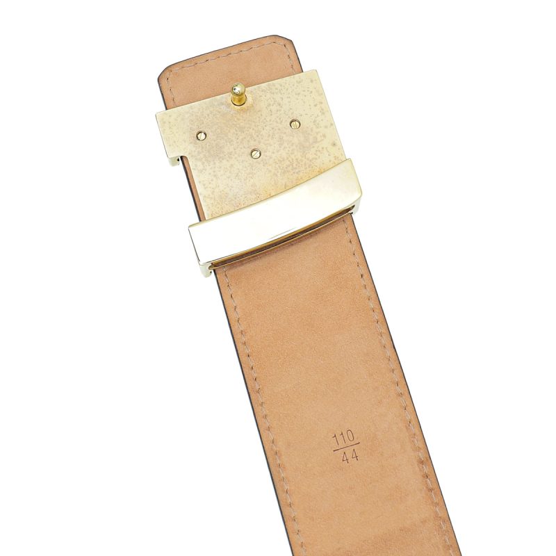 Louis Vuitton Brown Monogram Initials Belt 34 - Image 4