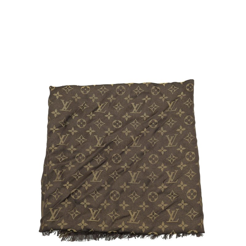Louis Vuitton Brown Monogram Silk Scarf
