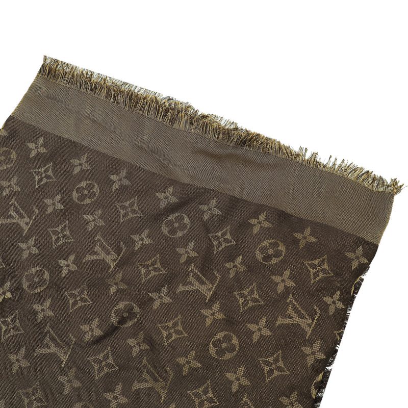 Louis Vuitton Brown Monogram Silk Scarf - Image 3