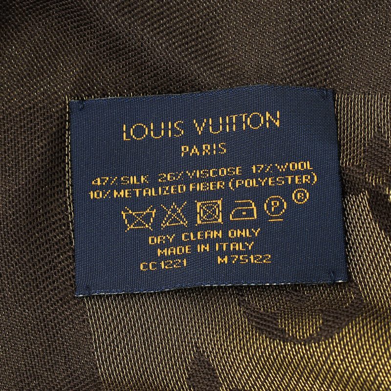 Louis Vuitton Brown Monogram Silk Scarf - Image 5