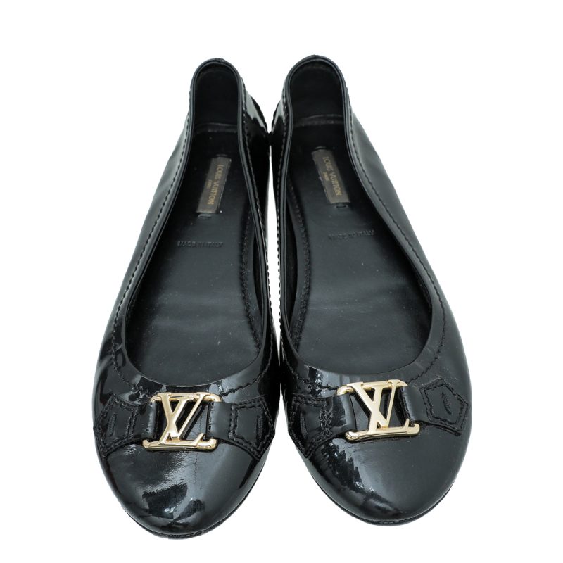 Louis Vuitton Black Patent Leather Ankle Boots with Gold Chain Detailing Size 38 - Image 5