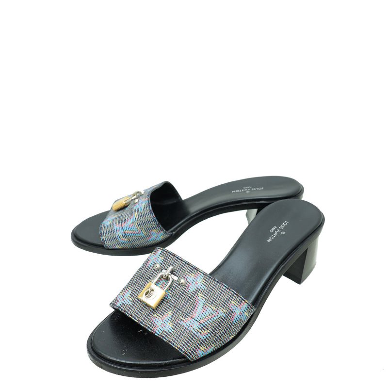 Louis Vuitton Blue Monogram Denim Bom Dia Flat Mule 38.5