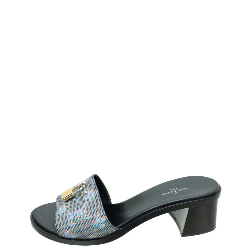 Louis Vuitton Blue Monogram Denim Bom Dia Flat Mule 38.5 - Image 3