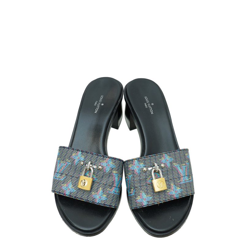 Louis Vuitton Blue Monogram Denim Bom Dia Flat Mule 38.5 - Image 5