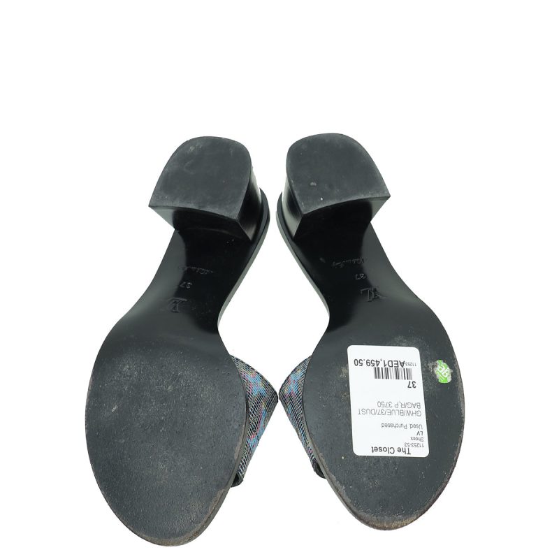 Louis Vuitton Blue Monogram Denim Bom Dia Flat Mule 38.5 - Image 6