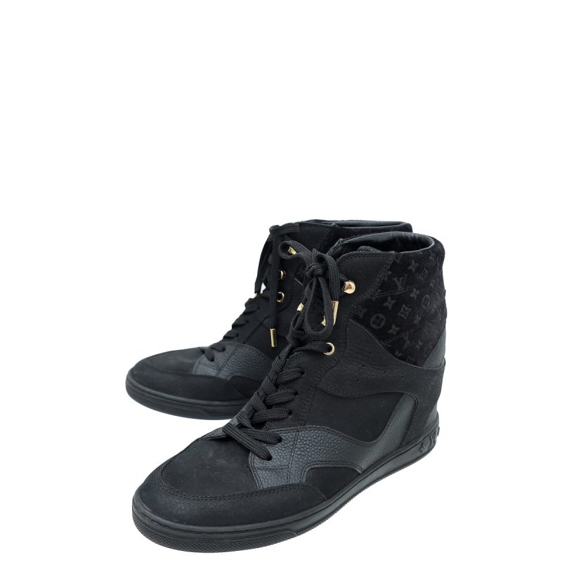 Louis Vuitton Black Suede Monogram Low Top Sneakers Size US 11 | EU 41