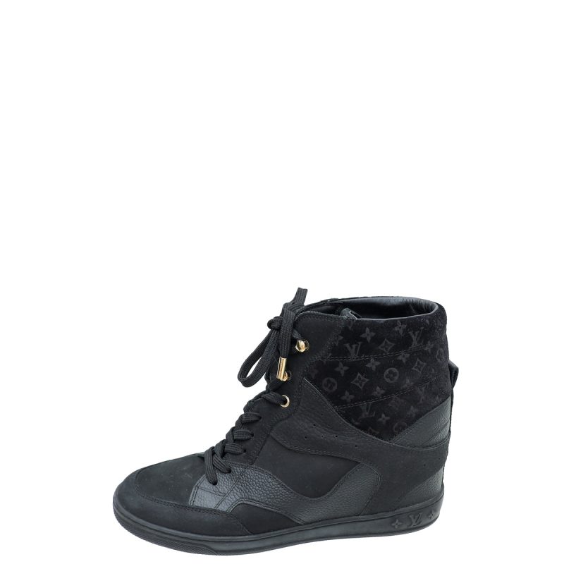 Louis Vuitton Black Suede Monogram Low Top Sneakers Size US 11 | EU 41 - Image 3