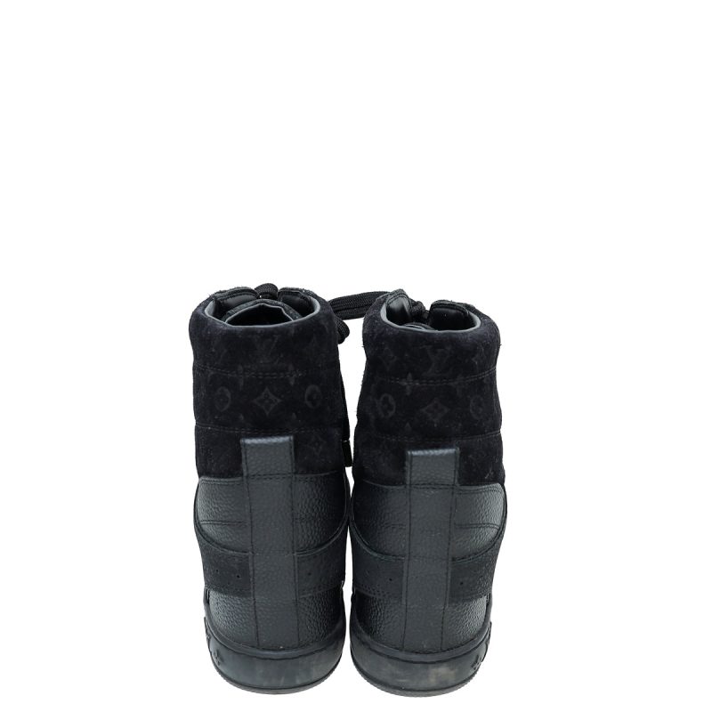 Louis Vuitton Black Suede Monogram Low Top Sneakers Size US 11 | EU 41 - Image 4