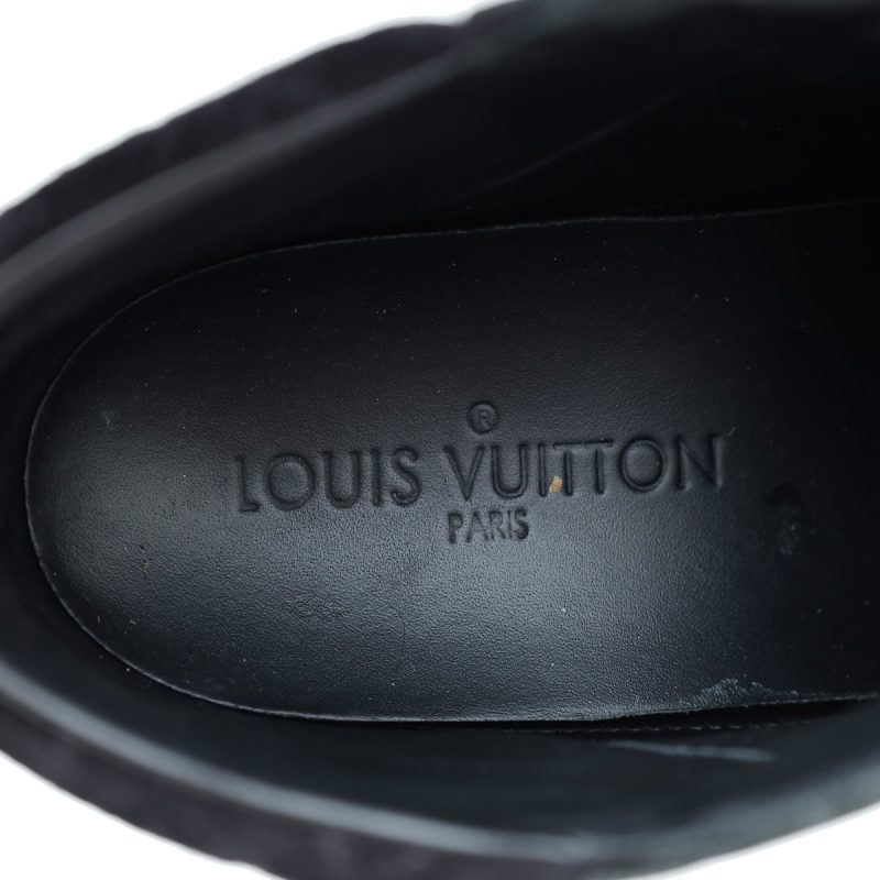 Louis Vuitton Black Suede Monogram Low Top Sneakers Size US 11 | EU 41 - Image 8