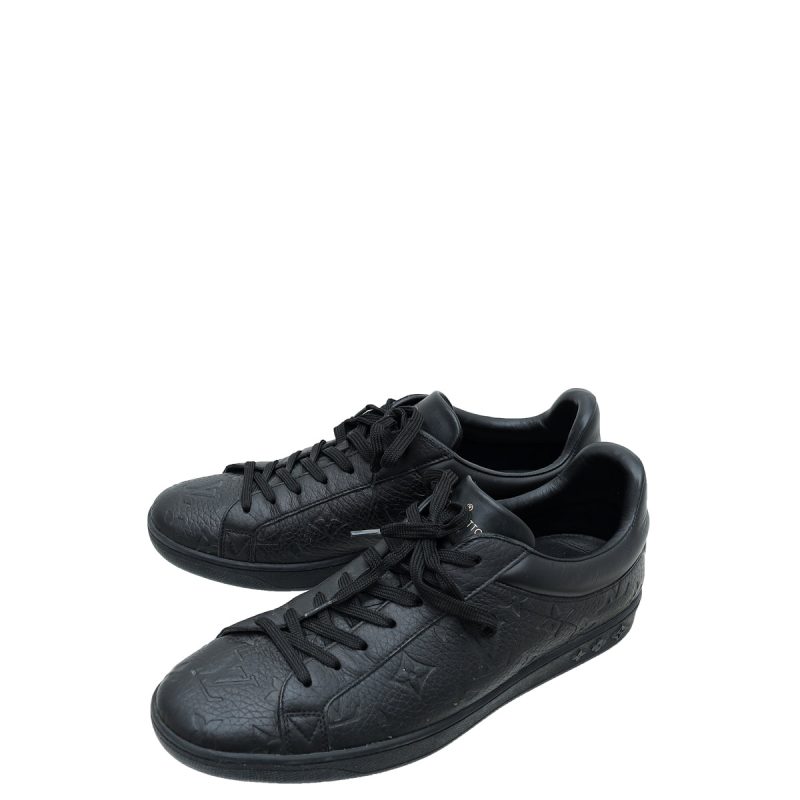 Louis Vuitton Black Monogram Embossed Revival Mules 38