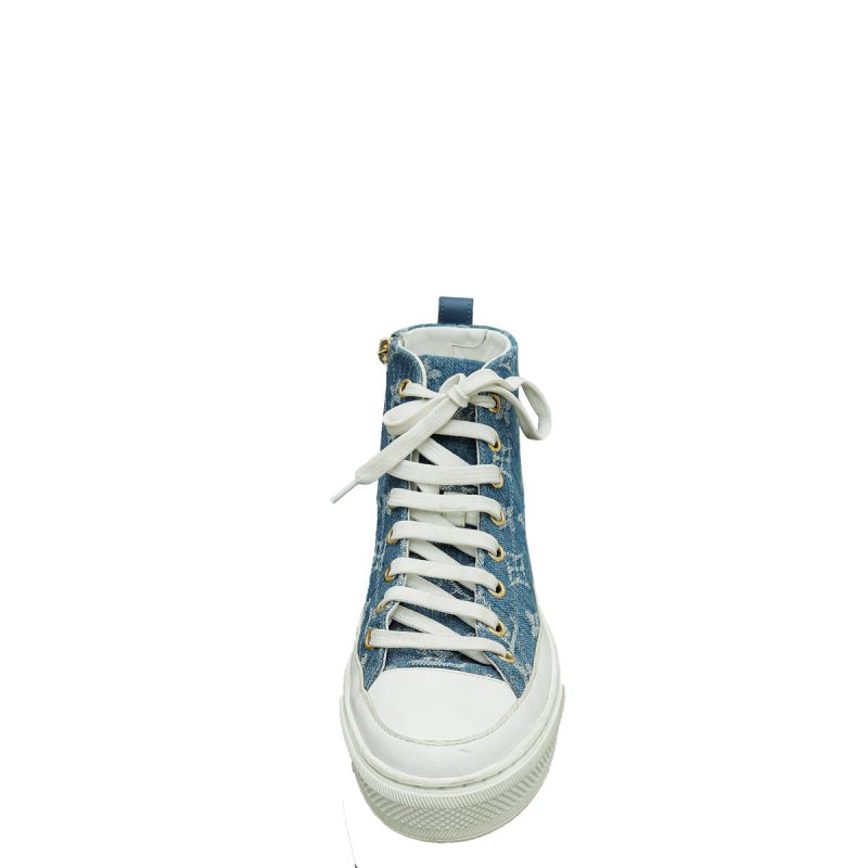 Louis Vuitton Blue Denim Monogram Stellar Sneakers 38.5 - Image 2