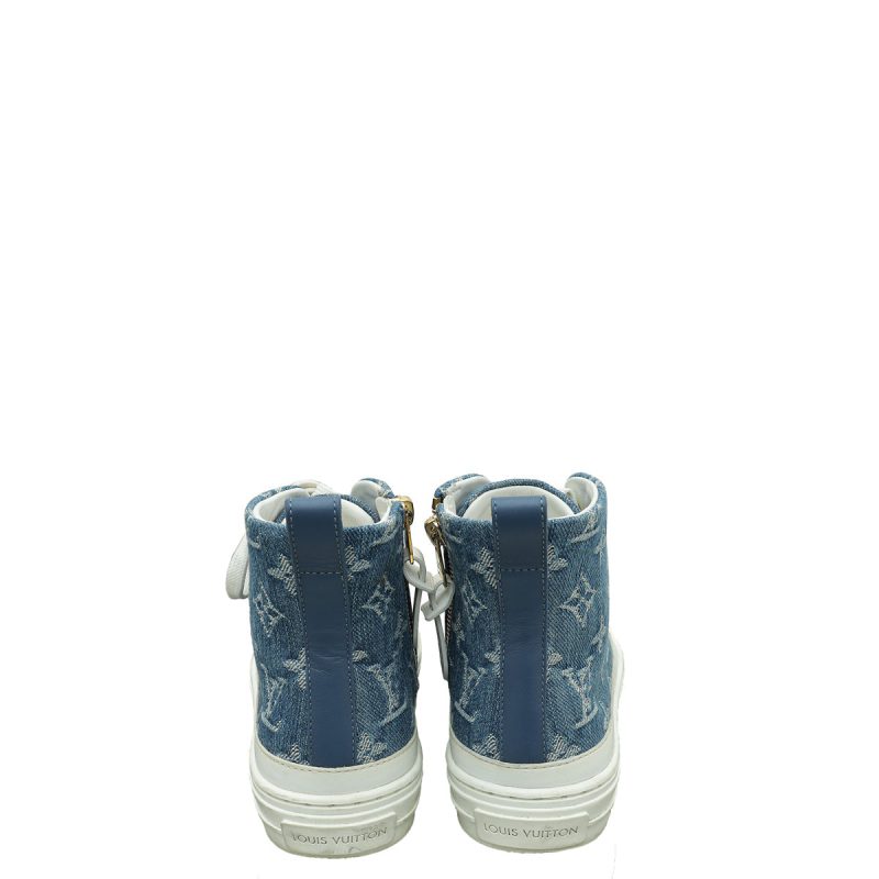 Louis Vuitton Blue Denim Monogram Stellar Sneakers 38.5 - Image 4