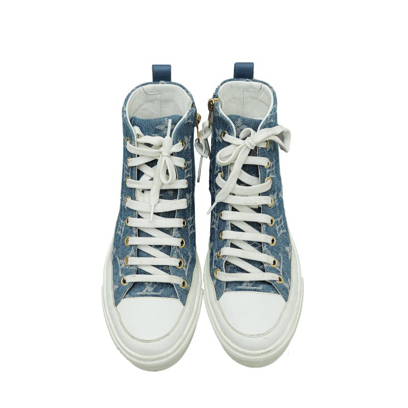 Louis Vuitton Blue Denim Monogram Stellar Sneakers 38.5 - Image 5