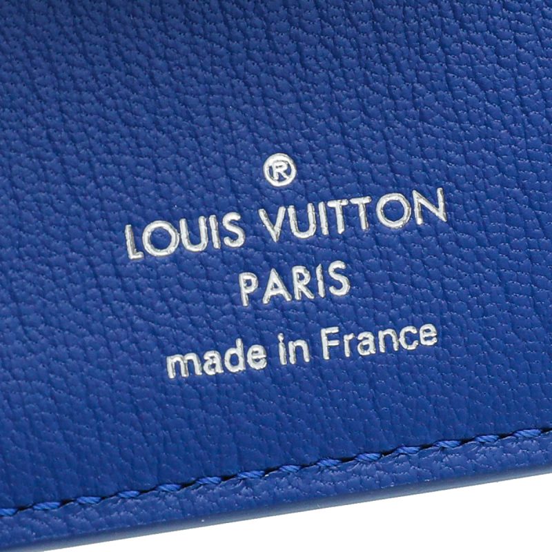 Louis Vuitton Blue Cup Canvas Crossbody Bag Brown Leather Strap - Image 9