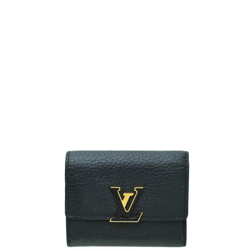 Louis Vuitton Black Capucines Long Wallet W/ Braided Detail