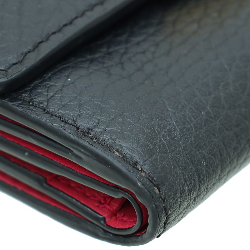 Louis Vuitton Black Capucines Long Wallet W/ Braided Detail - Image 5