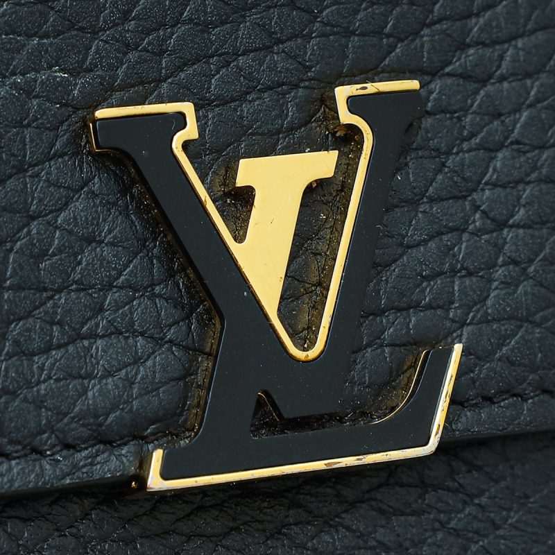 Louis Vuitton Black Capucines Long Wallet W/ Braided Detail - Image 8