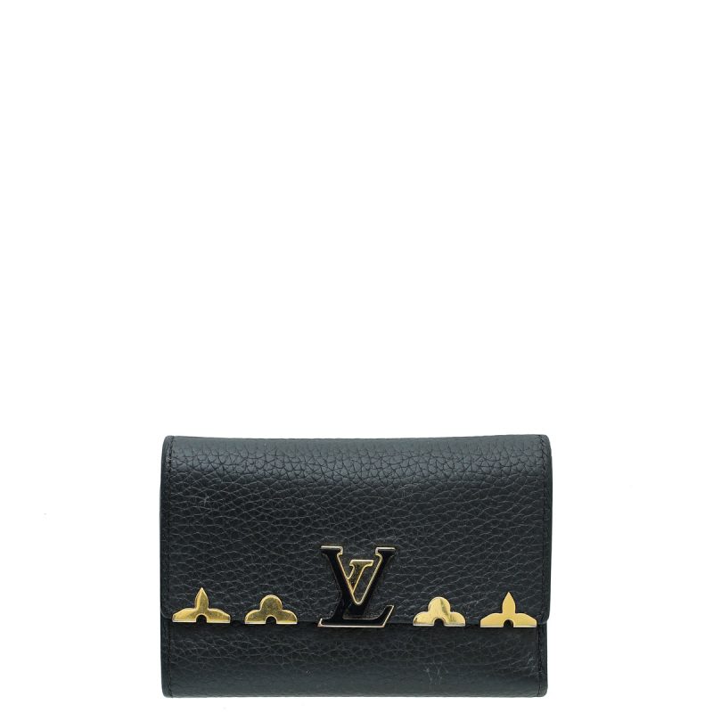 Louis Vuitton Black Capucines Compact Wallet