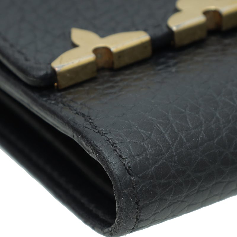 Louis Vuitton Black Capucines Compact Wallet - Image 5