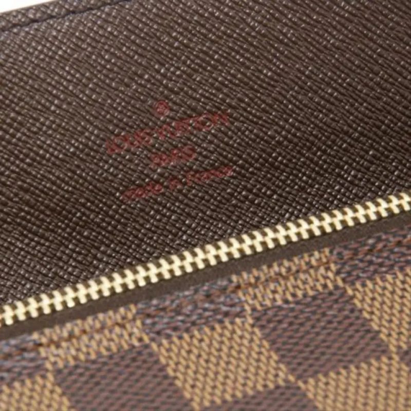 Louis Vuitton Brown Signature Monogram Damier Accordeon Gm Chain Gold Made France Wallet - Image 9