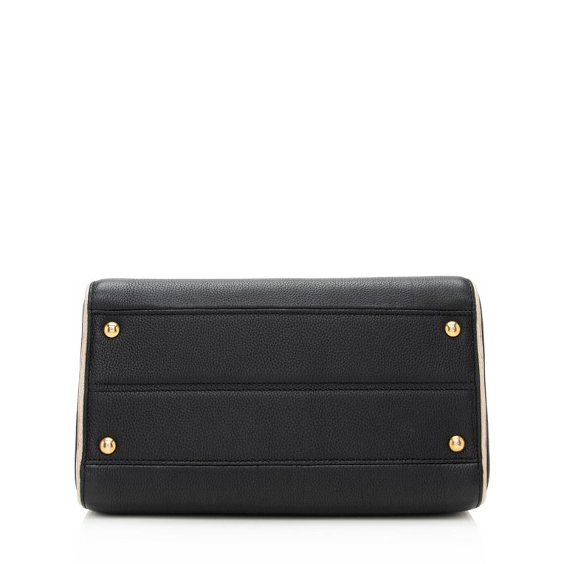 Louis Vuitton Calf Leather Monogram Canvas Double V Satchel (SHF-sUxzoE) - Image 4