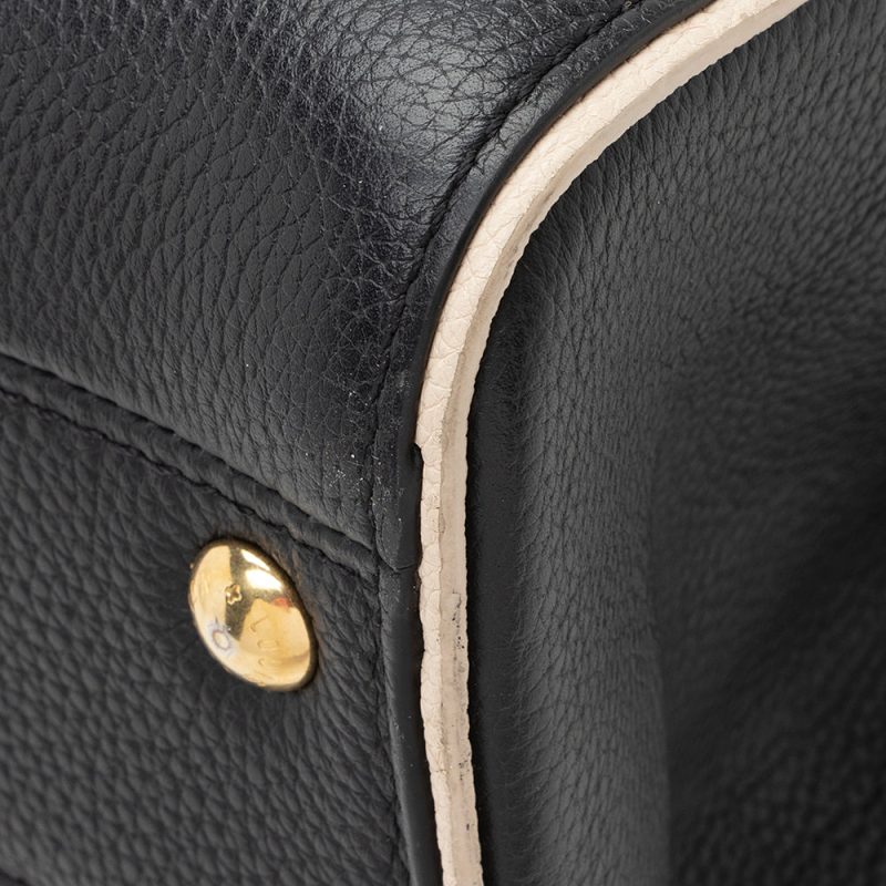 Louis Vuitton Calf Leather Monogram Canvas Double V Satchel (SHF-sUxzoE) - Image 12