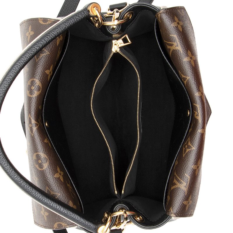 Louis Vuitton Calf Leather Monogram Canvas Double V Satchel (SHF-sUxzoE) - Image 7
