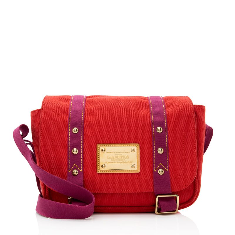 Louis Vuitton Canvas Antigua Besace Messenger Bag (SHF-22345)