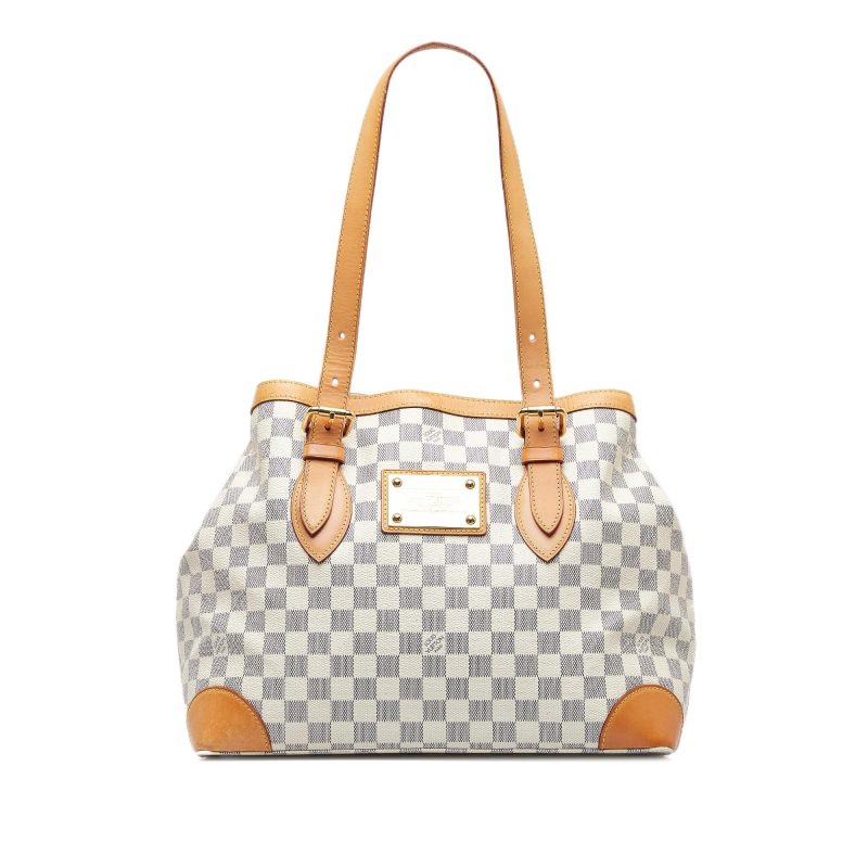 Louis Vuitton Damier Azur Hampstead MM Canvas Hand Bag N51206