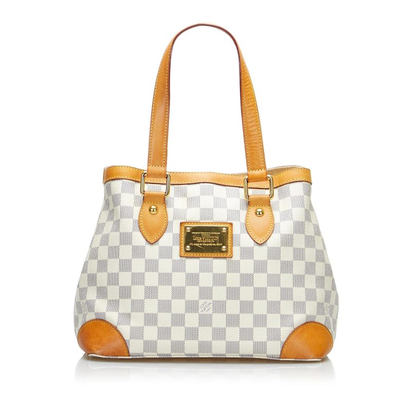 Louis Vuitton Damier Azur Hampstead PM Hand Bag Ivory N51207