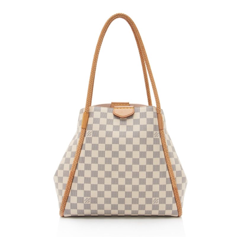 Louis Vuitton Damier Azur PVC Clutch Wristlet Beige 6.3x4.7 Inches with Chain Strap - Image 3