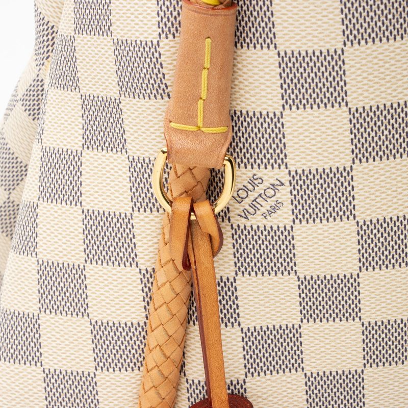 Louis Vuitton Damier Azur PVC Clutch Wristlet Beige 6.3x4.7 Inches with Chain Strap - Image 17
