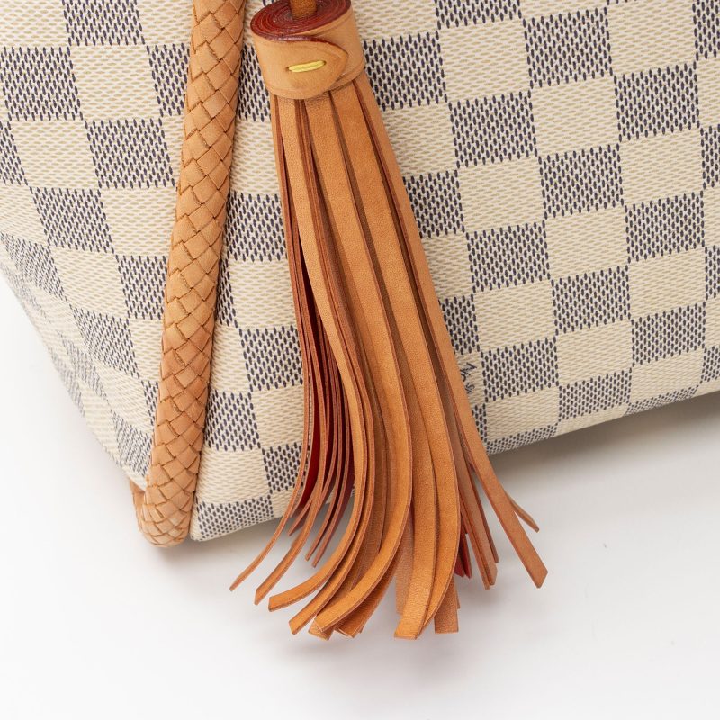 Louis Vuitton Damier Azur PVC Clutch Wristlet Beige 6.3x4.7 Inches with Chain Strap - Image 18