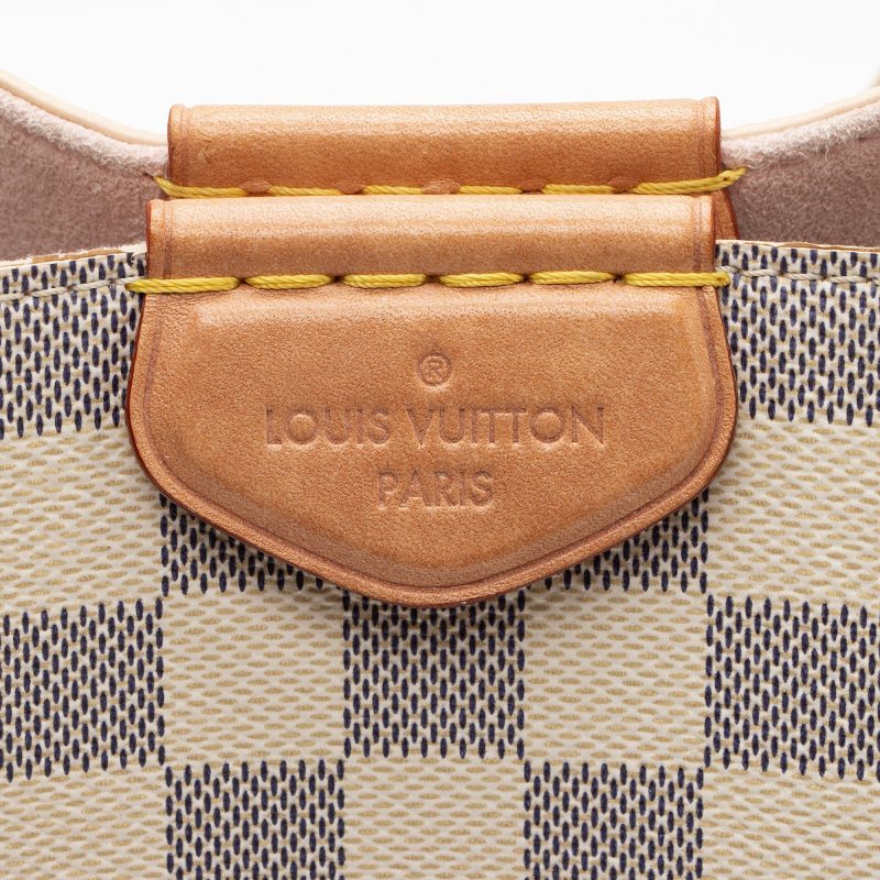 Louis Vuitton Damier Azur PVC Clutch Wristlet Beige 6.3x4.7 Inches with Chain Strap - Image 9