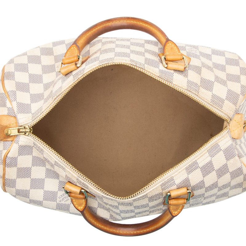 Louis Vuitton Damier Azur Speedy 30 Satchel - FINAL SALE (SHF-20474) - Image 6