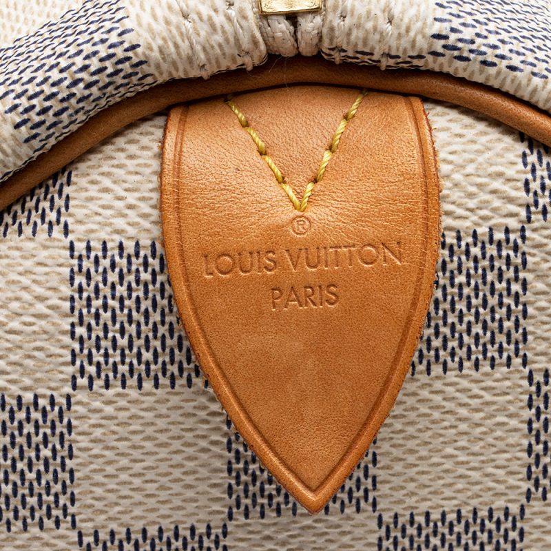 Louis Vuitton Damier Azur Speedy 35 Satchel (SHF-21907) - Image 7