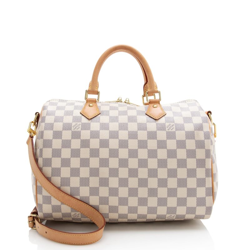 Louis Vuitton Damier Azur Speedy Bandouliere 30 Satchel (SHF-es0MQN)