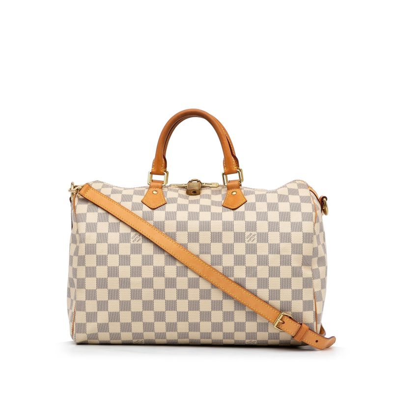 LOUIS VUITTON Damier Azur Speedy Bandouliere 35 Hand Bag N41002 LV Auth 39036