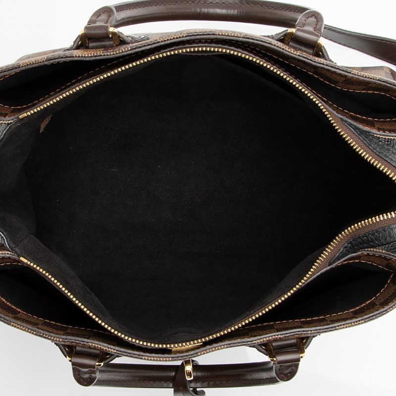 Louis Vuitton Damier Ebene Cuir Taurillon Normandy Satchel (SHF-23318) - Image 6