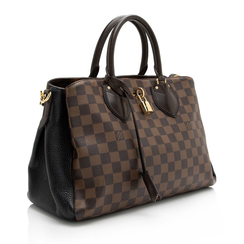Louis Vuitton Damier Ebene Cuir Taurillon Normandy Satchel (SHF-23318)