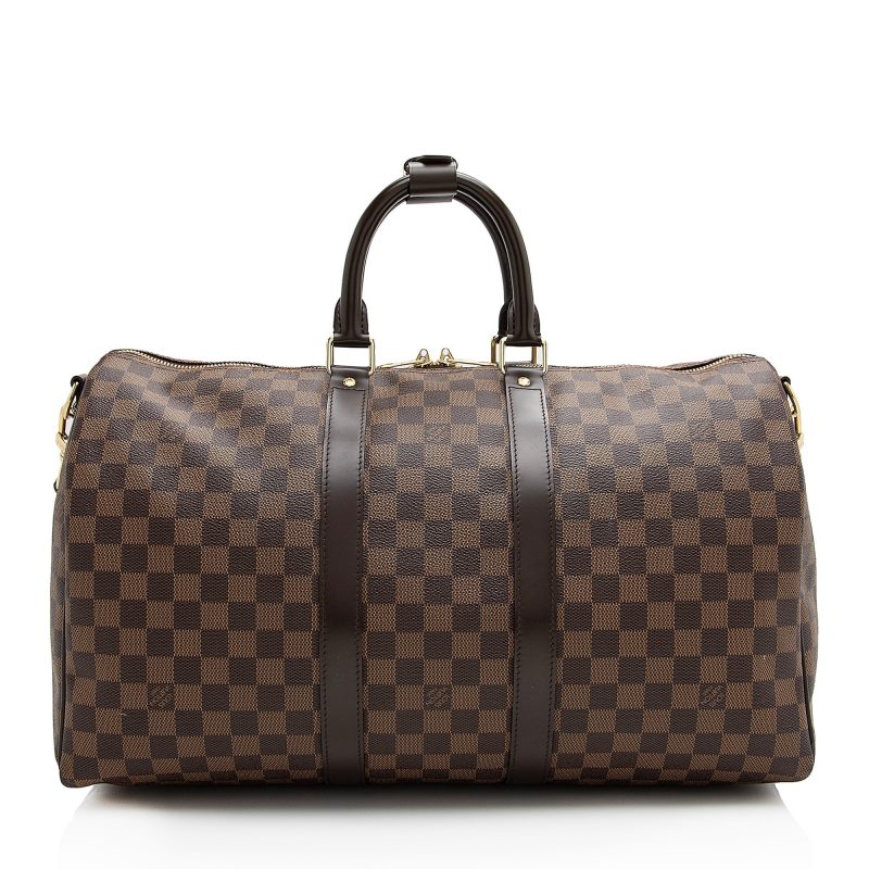 Louis Vuitton Damier Ebene Keepall Bandouliere 45 Duffel Bag (SHF-22790) - Image 2