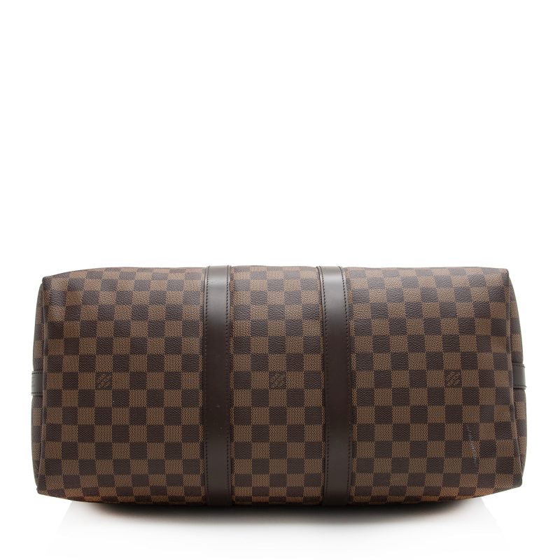 Louis Vuitton Damier Ebene Keepall Bandouliere 45 Duffel Bag (SHF-22790) - Image 3
