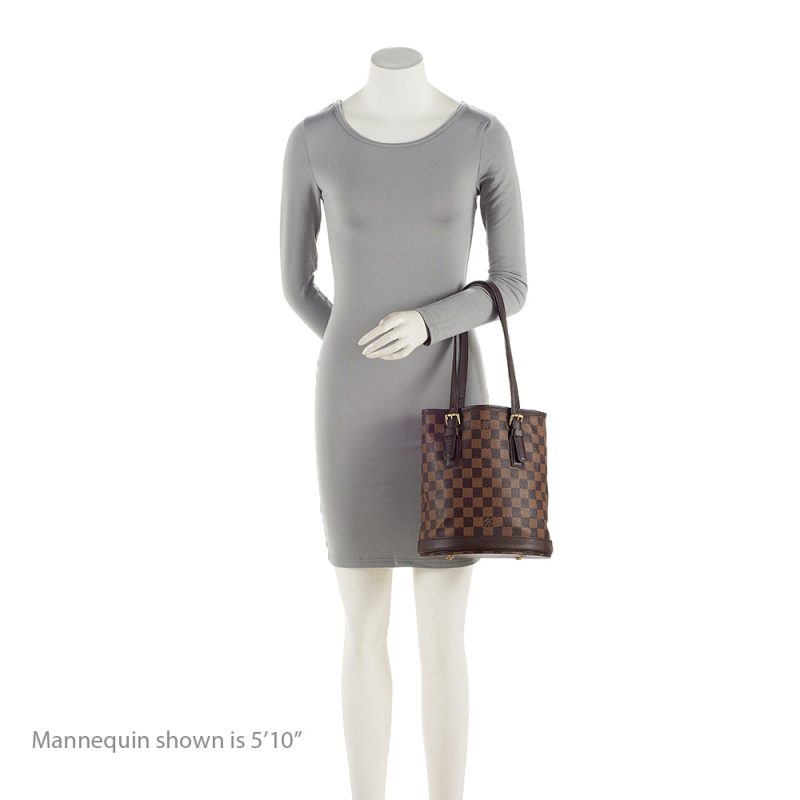 Louis Vuitton Damier Ebene Marais Bucket Tote (SHF-22212) - Image 4