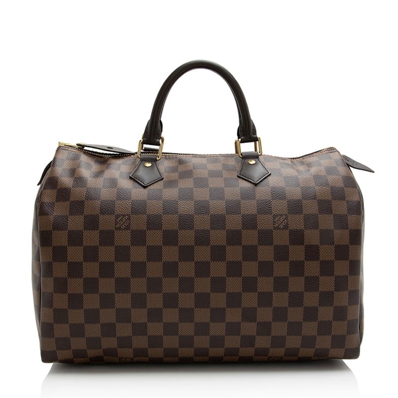 Louis Vuitton Damier Ebene Speedy 35 Satchel (SHF-21854) - Image 2