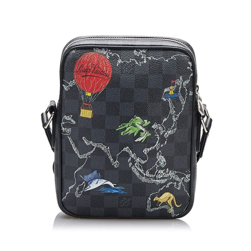 Louis Vuitton Damier Graphite Renaissance Map Danube Slim PM (SHG-sFyJon) - Image 2