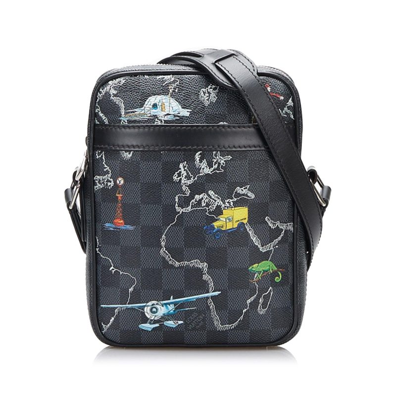 Louis Vuitton Damier Graphite Renaissance Map Danube Slim PM (SHG-sFyJon) - Image 9